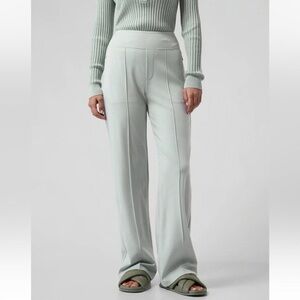 Athleta Eastbound Wide Leg Pant 16 mint green Athleisure pull on soft stretch